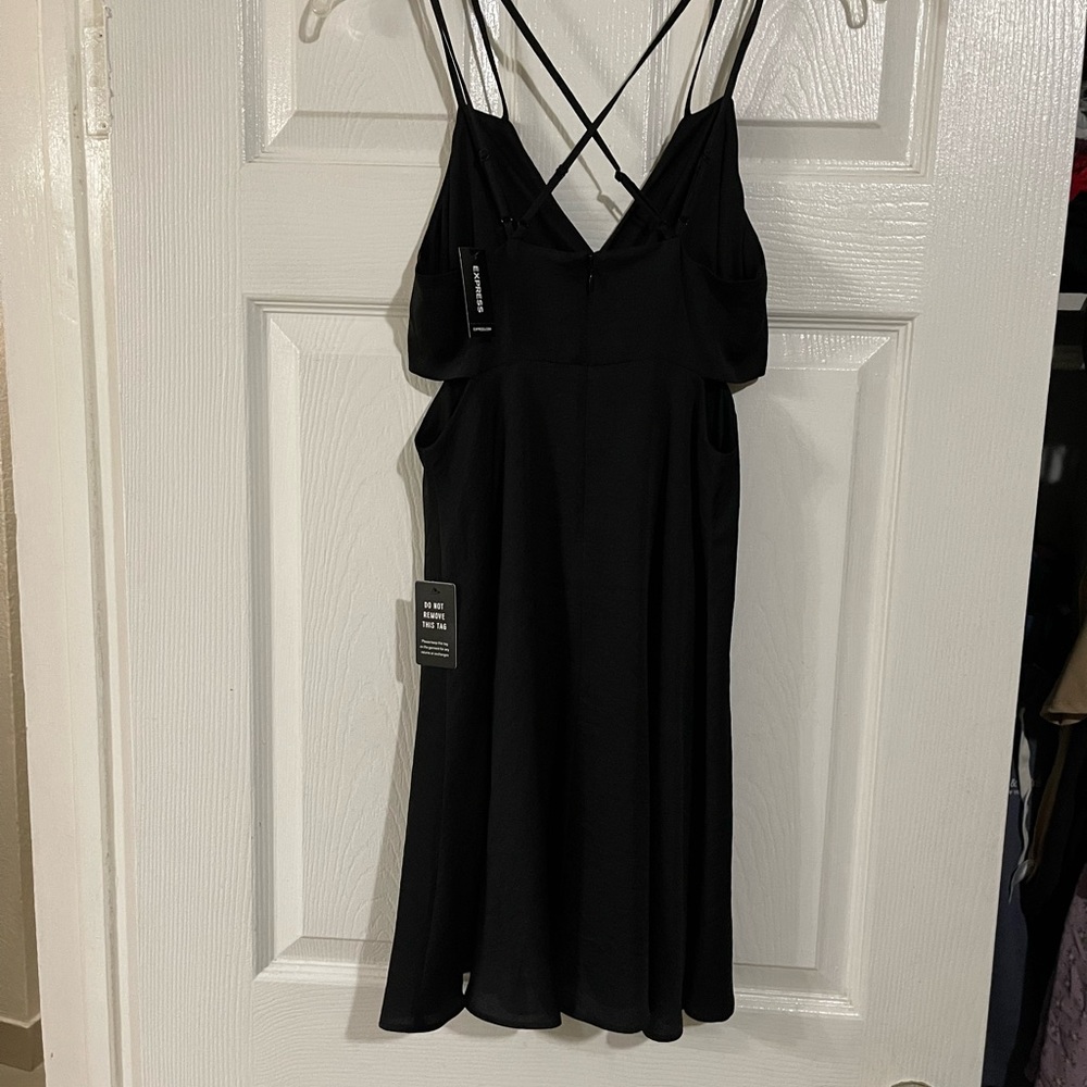 SATIN CUT-OUT BABYDOLL DRESS - Picture 3 of 5